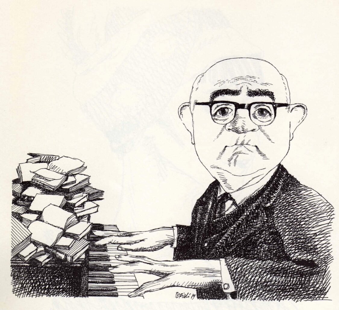 Tullio Pericoli. Портрет Теодора Адорно (Theodor Adorno)