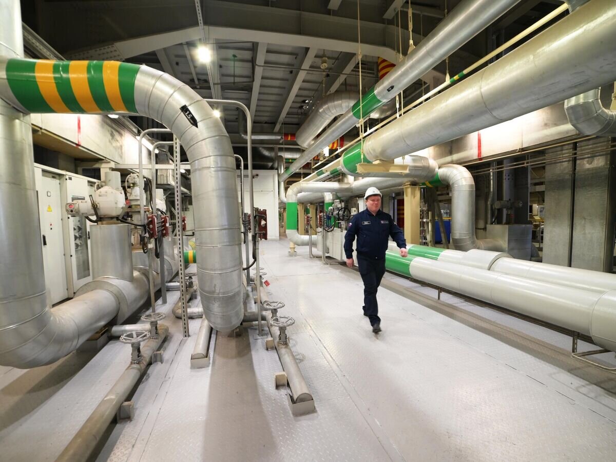 Сотрудник в турбинном зале на Сахалинской ГРЭС-2 в селе Ильинское Томаринского района Сахалинской области© РИА Новости / Сергей Красноухов