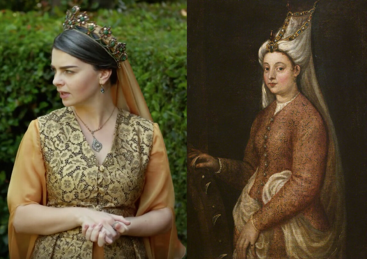 1. Михримах в сериале "Великолепный век" славилась своей красотой, однако в жизни восторженных отзывов от современников о внешности девушки не было. 2. Портрет Михримах. Тициано Вечеллио. 1555 год