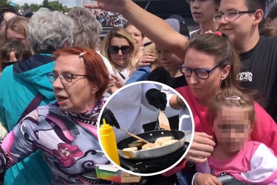    Новосибирцы устроили давку за биточками из щуки на Михайловской набережной. Анастасия ГОЛОВАНОВА