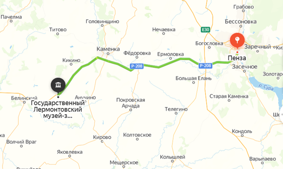 Пенза -Тарханы. Яндекс.Карты