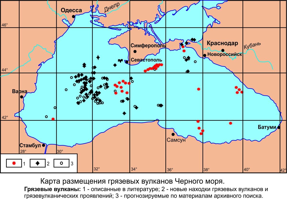 Запад черного моря карта. Карта грязевых вулканов черного моря. Грязевые вулканы черного моря карта. Карта загрязнения черного моря. Северо-Западная часть черного моря.