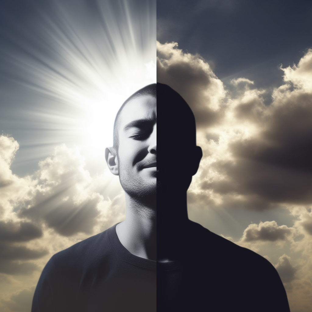 Изображение человека на фоне неба