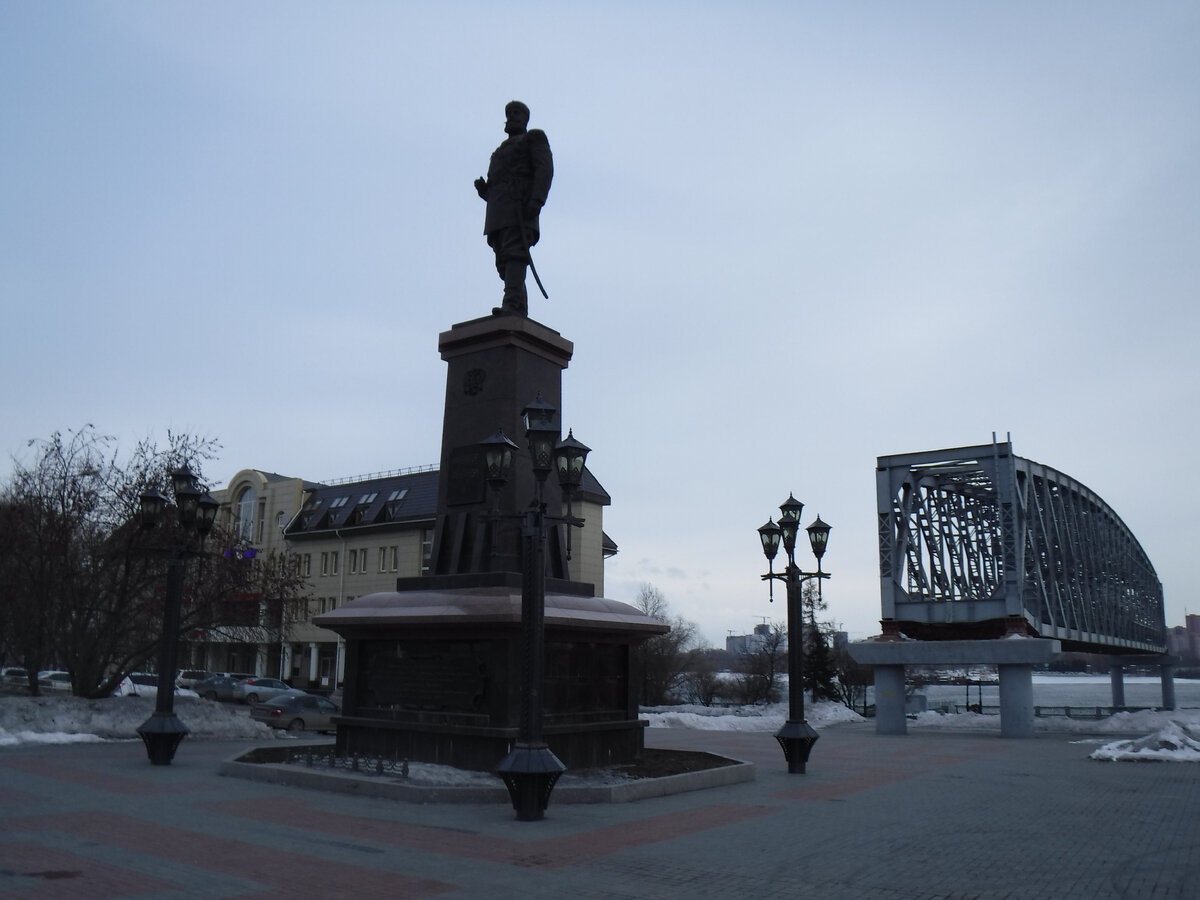 Сохраненная секция железнодорожного моста Новосибирска