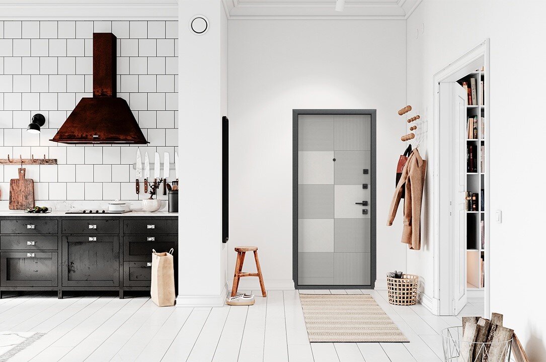 Прихожая с плотным плетеным ковриком