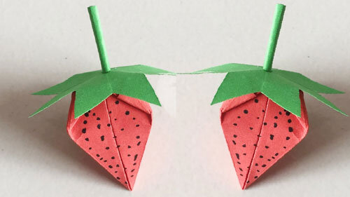 Как сделать клубнику из модулей оригами. Лепестки клубника оригами.