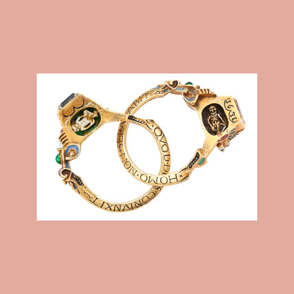 КОЛЬЦО RENAISSANCE GIMMEL W/ MEMENTO MORI, 17 век, Германия. Источник: Художественный музей Мет.