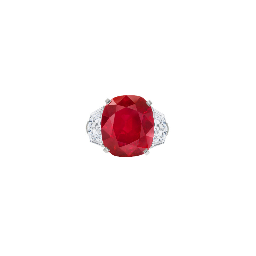 «Рубин рассвета». Кольцо Cartier с рубином и бриллиантом.