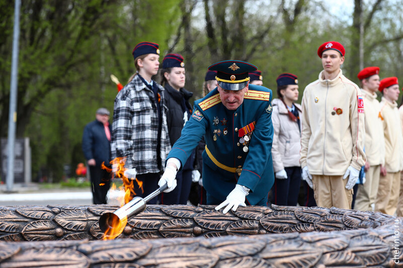    Монумент "Огонь памяти" открыли 5 мая.