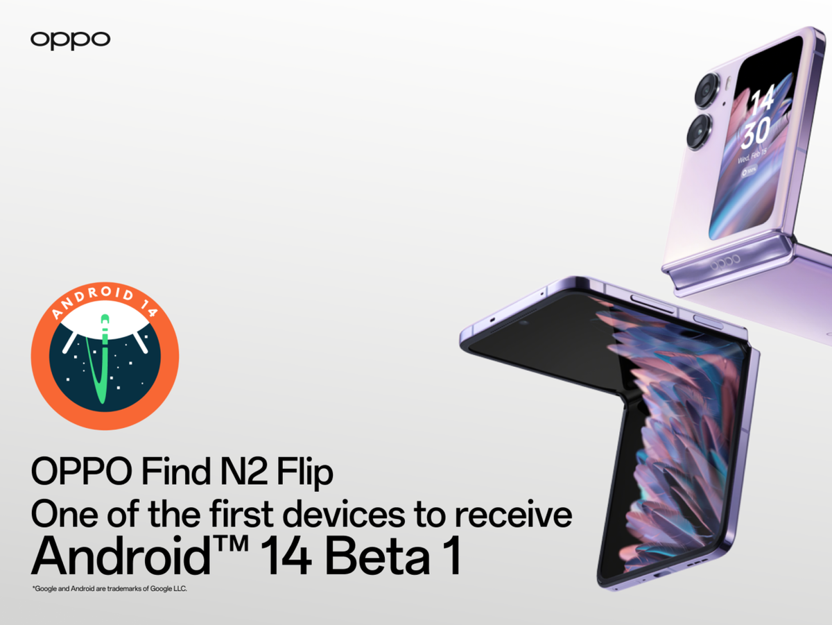 OPPO Find N2 Flip одним из первых получит первую бета-версию Android 14