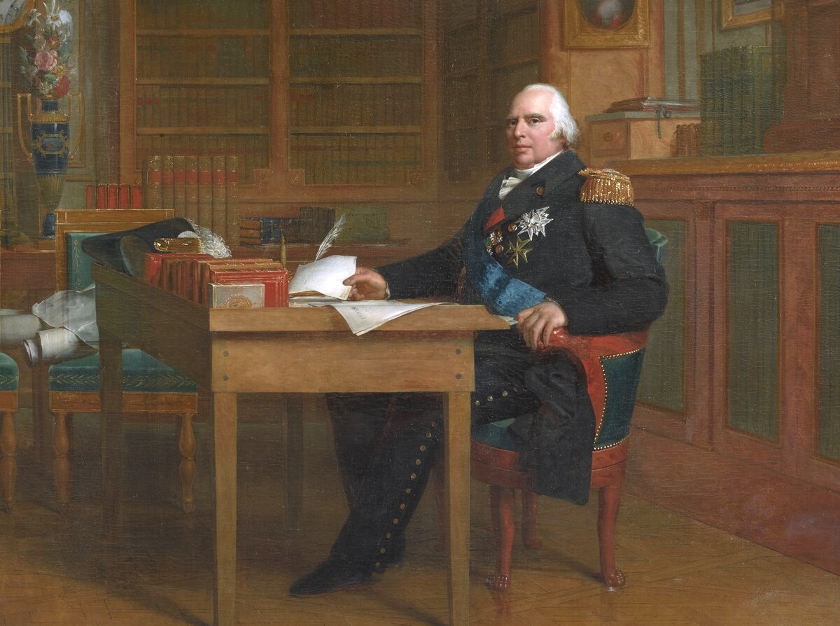 Мишель Мариньи «Людовик XVIII в своем кабинете в Тюильри» (фрагмент) / Дворец Версаль, Франция