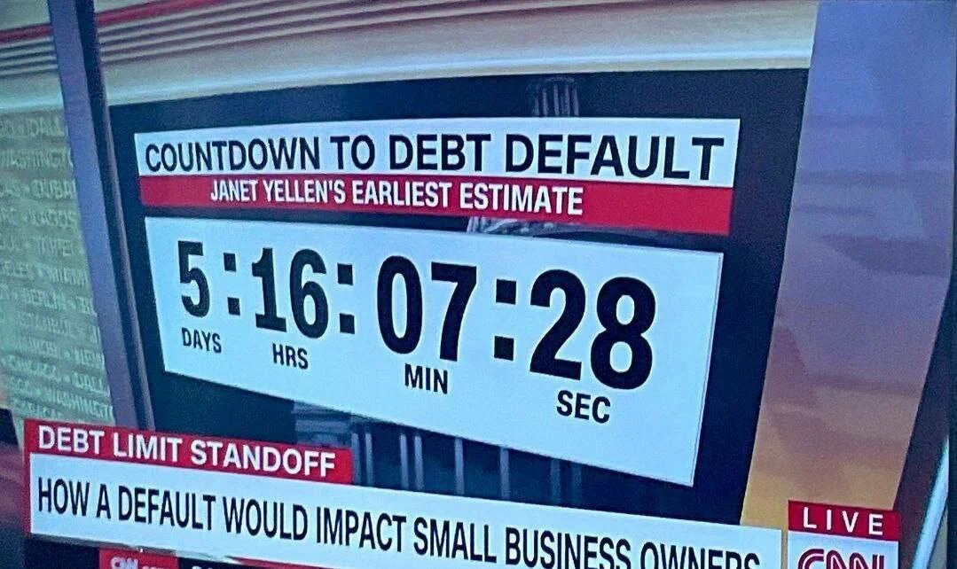 Счетчик CNN "Отчёт до дефолта США".