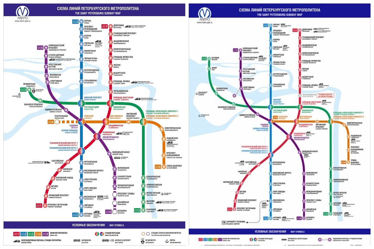 Карта метро питер