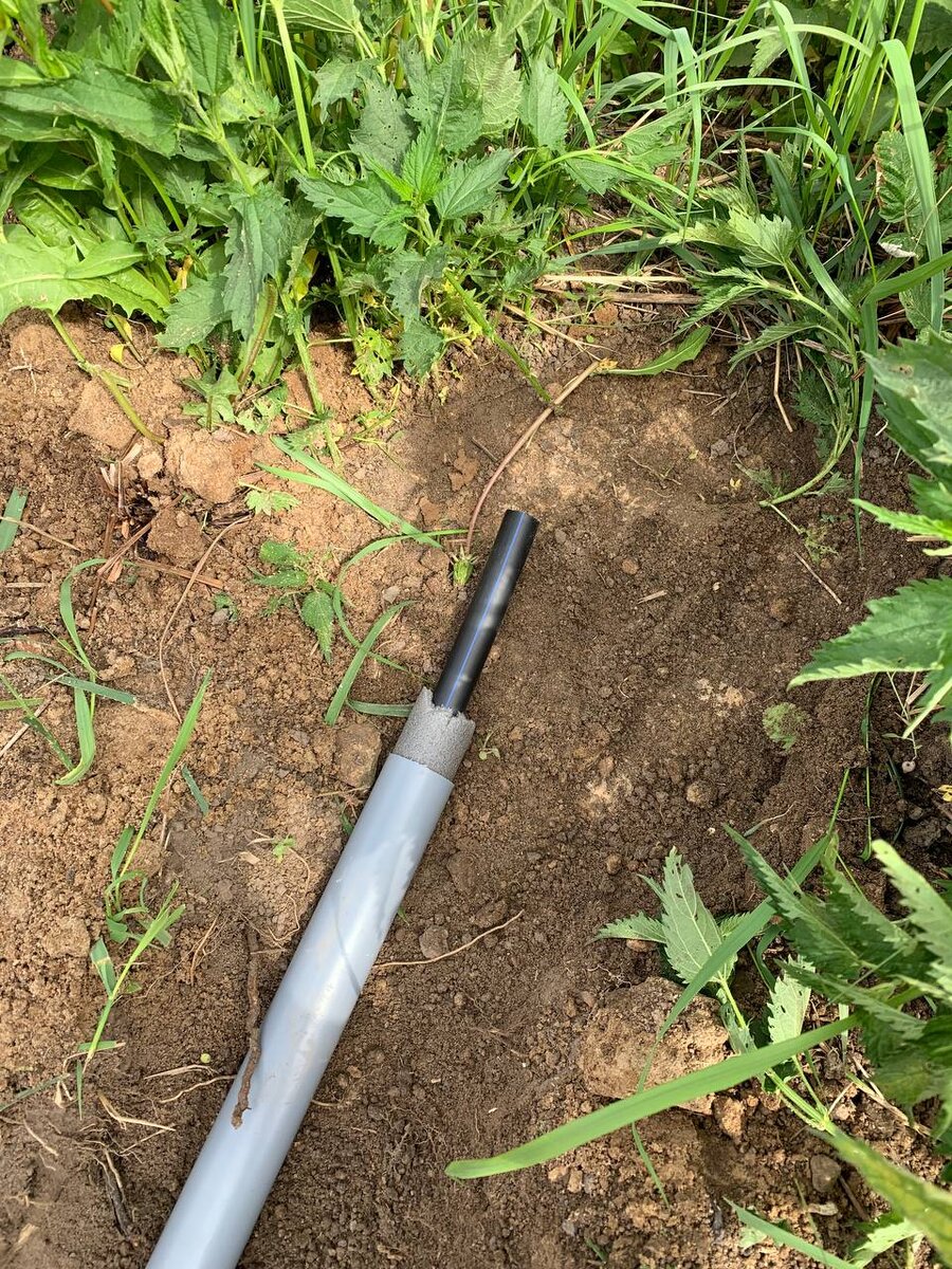 Труба слива на грунт