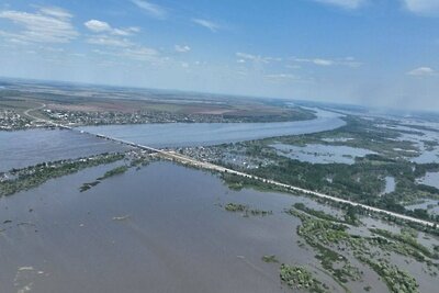    Город Алешки в Херсонской области почти полностью затоплен ©Telegram-канал "Vоенкор Котенок Z"