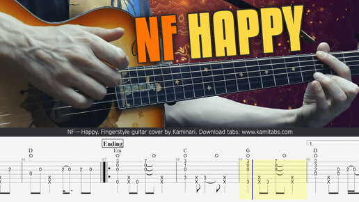 NF – Happy. Fingerstyle Guitar Tabs