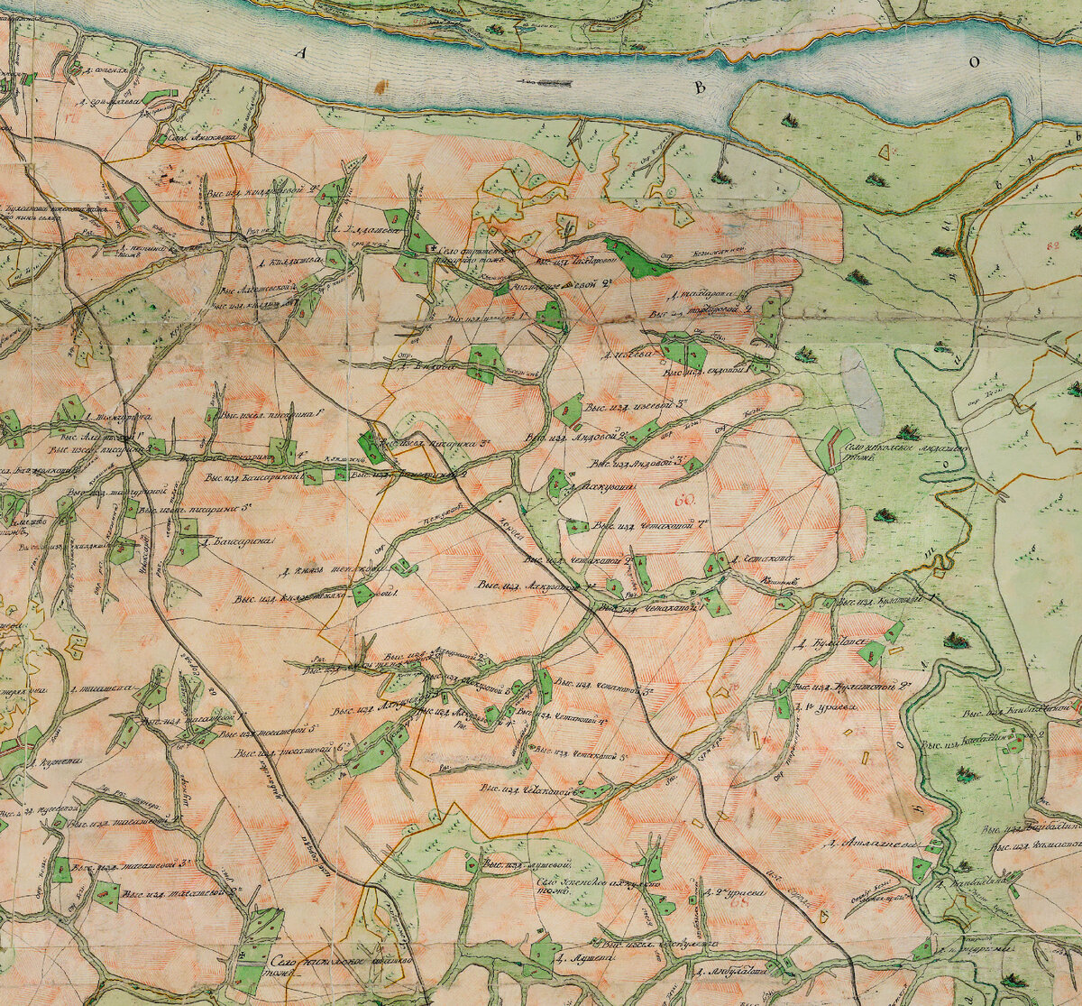 Карта Чебоксарского уезда 1793 г.