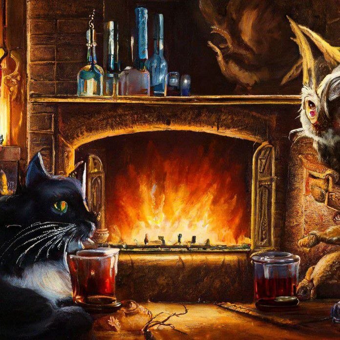 Кот кутит с каким-то монстром