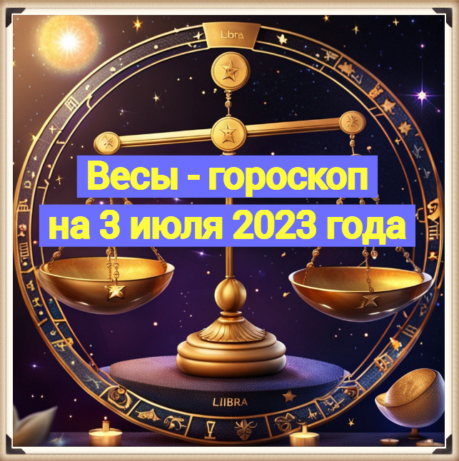 Гороскоп для Весов на 3 июля 2023 года