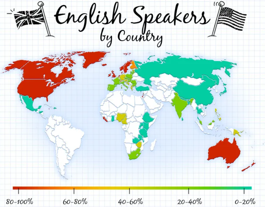 Карта распространения английского языка в мире. Карта English speaking Countries. Распространение английского языка в мире. Англоязычные страны на карте.