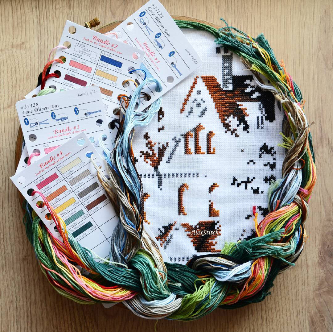 Dimensions 35128 "Cove Haven Inn", этап процесса вышивки, фото 2016г