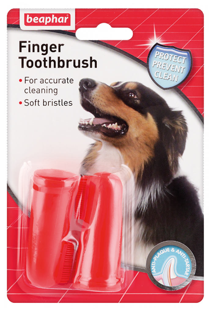 Щетка удобно помещается на пальце, что позволяет легко добраться до всех областей полости рта.