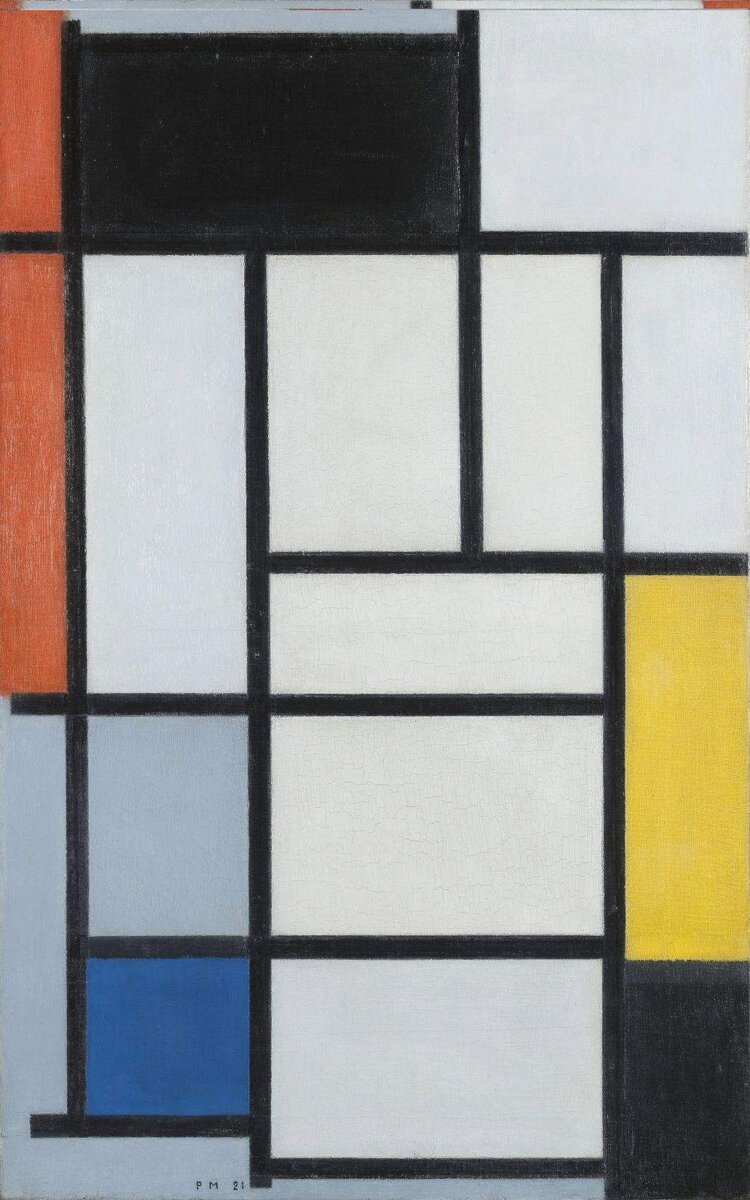 Compositie met rood, zwart, geel, blauw en grijs / Piet Mondriaan ( 1921 — ), hoogte, aankoop olieverf, doek, geschilderd (penseel)
0333163 , 273, 20-55, SCH-1955-0022, B115