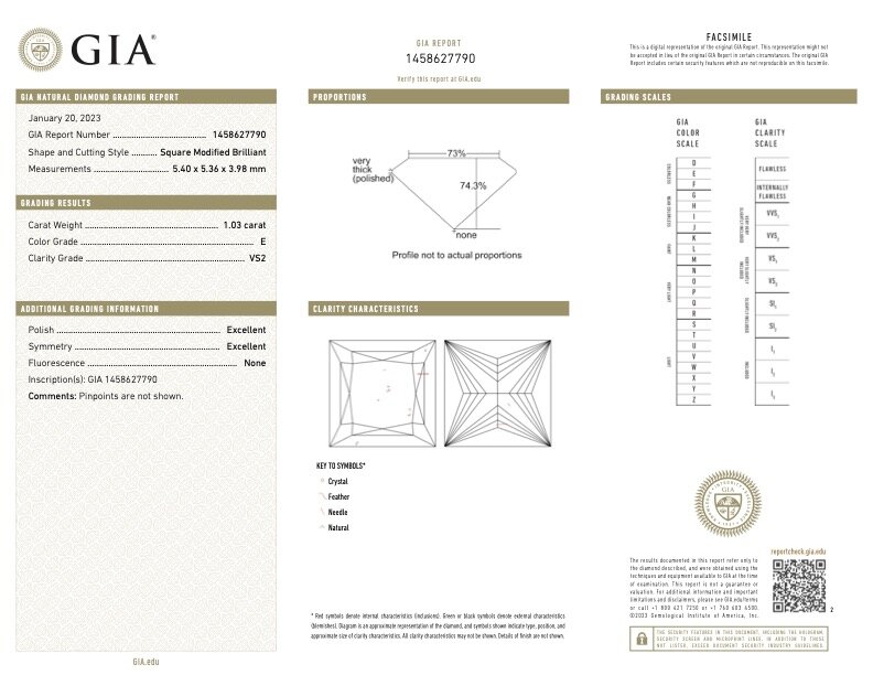 Cертификат GIA 1458627790