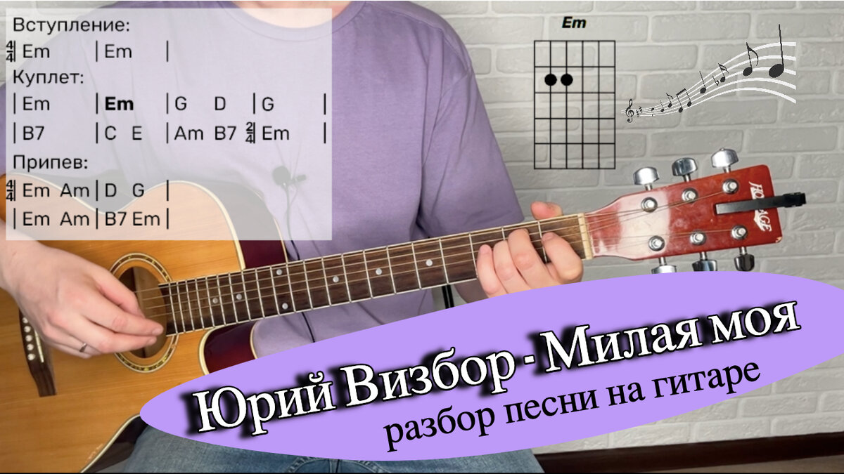 Подробный разбор песни на гитаре: Юрий Визбор - Милая моя | kvenii.guitar |  Дзен