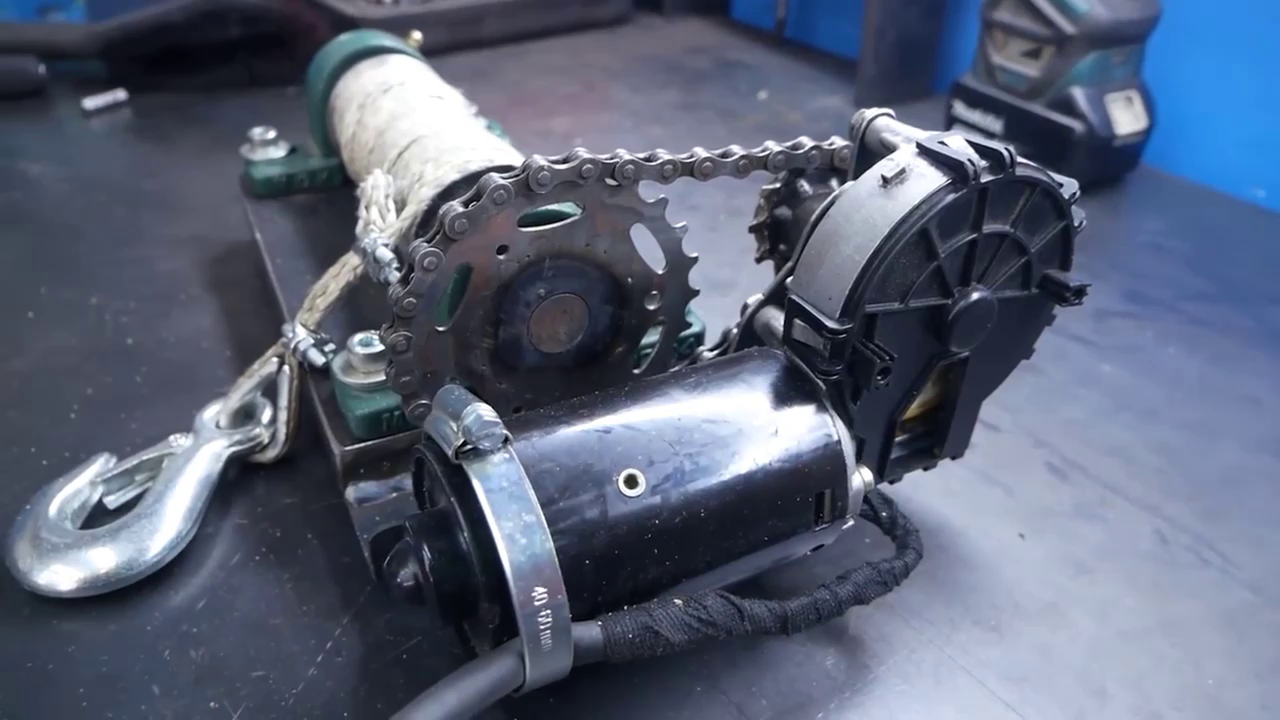 лебёдка электрическая 12v из моторчика дворников