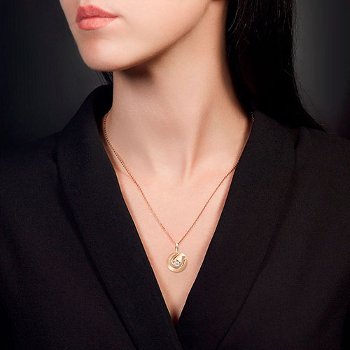  Золотая подвеска ''Подкова'' PLATINA Jewelry 03-3016-00-401-1111-48 с фианитом