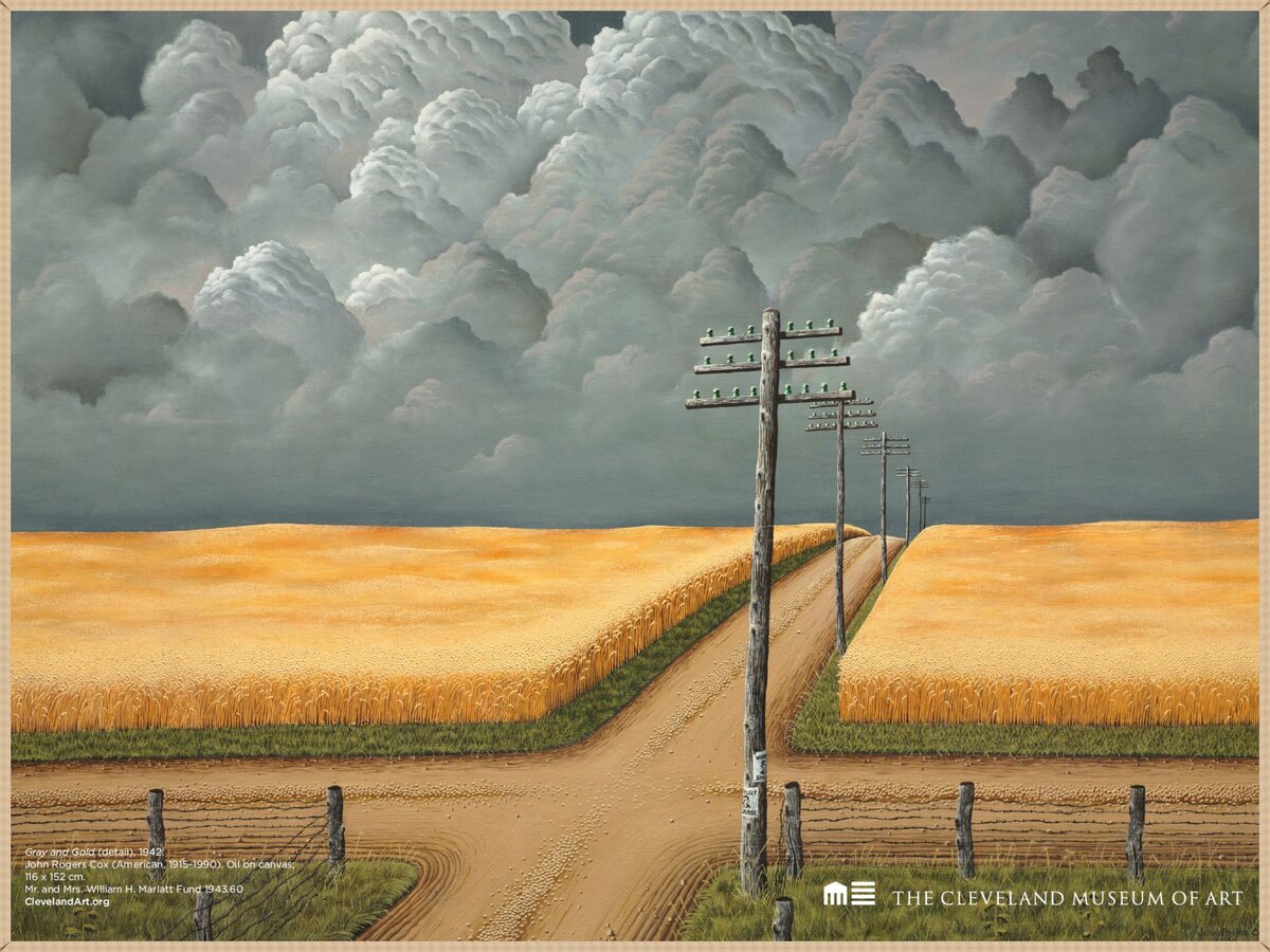 Джон Роджерс Кокс (John Rogers Cox). Серое и золотое, 1942, Холст, масло. Кливлендский музей искусств.