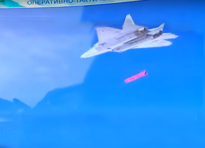 Запуск Х-59МК2 с борта Су-57 Источник: http://militaryrussia.ru/blog/topic-898.html
