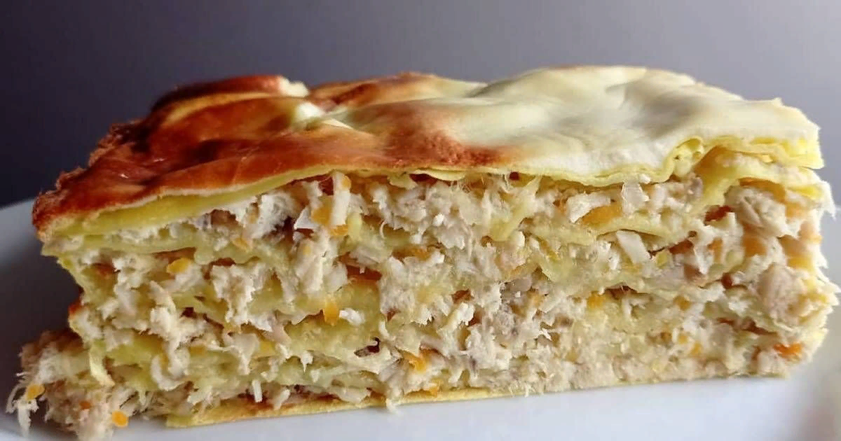 Рыбный пирог из лаваша