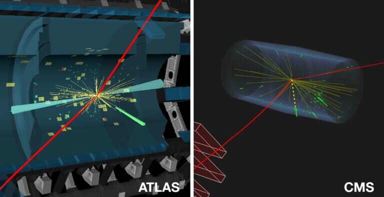    Данные коллабораций ATLAS и CMS позволили зафиксировать необычный путь распада бозона Хиггса, с образованием фотона и Z-бозона, который затем распадается на два мюона / ©CERN