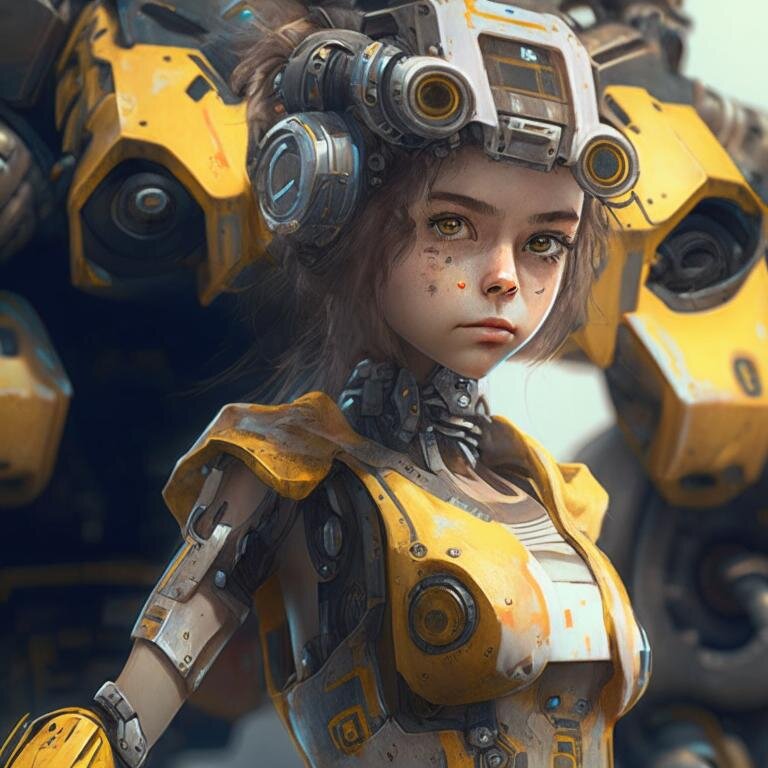 Девчонка погонщик боевого робота | ХудожнИИк | Дзен