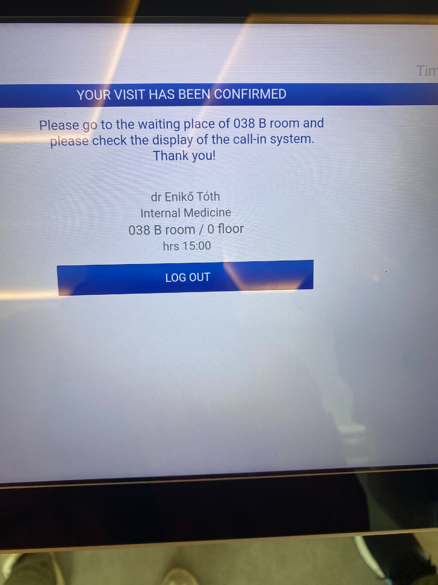 система уведомляет меня, кто мой доктор, сообщает время и кабинет