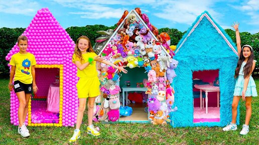 Nastya and her friends decorate playhouses and other adventures of friends.