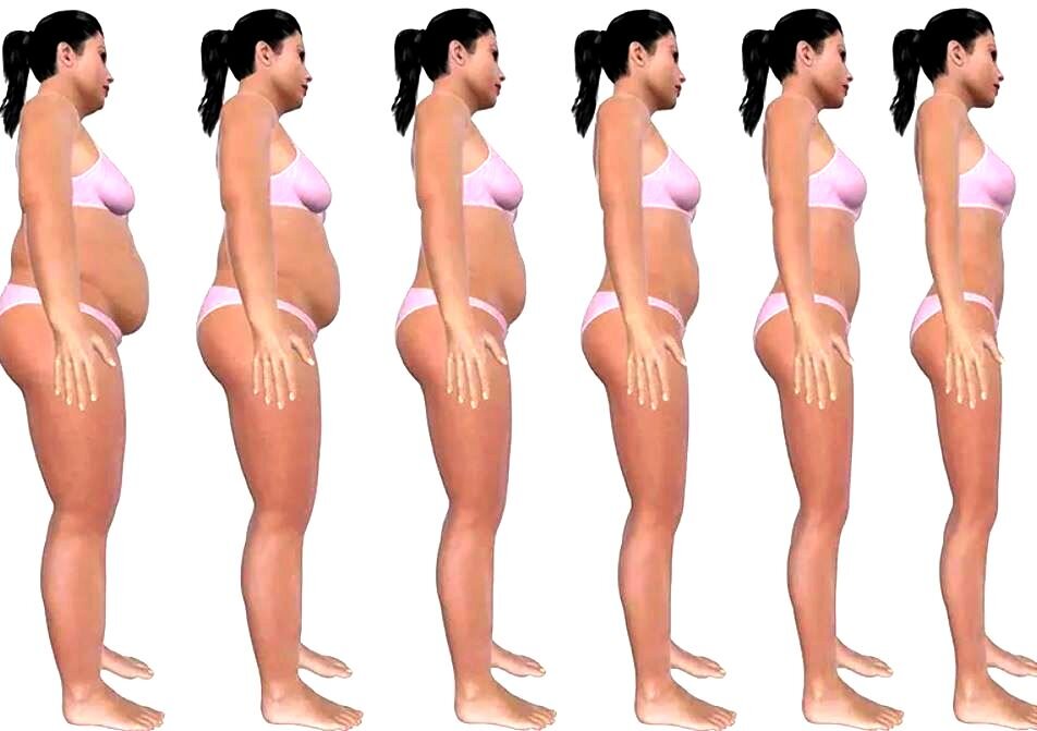 Ем и растет живот. Женская фигура с боку. Полная женщина вид сбоку. Фигура беременной женщины. Лишний жир.