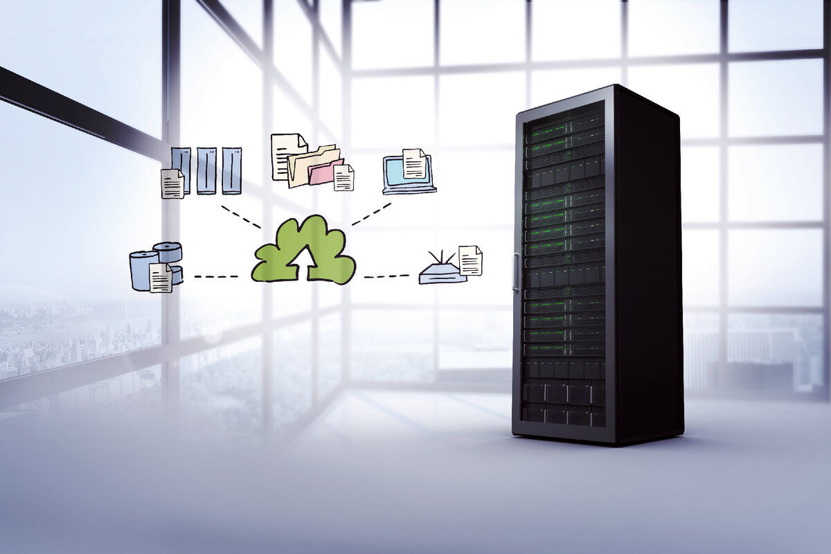 Composite image of cloud computing doodle Автор: WavebreakMediaMicro