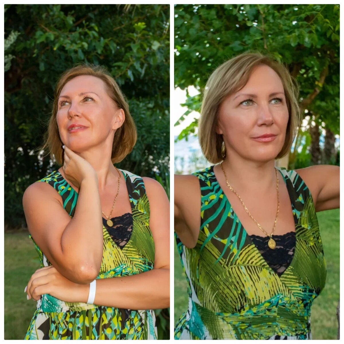 У нашей участницы присутствует Ян, но имеющиеся линии от Инь уравновешивают внешность. У нашей героини глаза не крупные, щёки подтянутые, губы не полные. Контур лица, нос, подбородок с притупленными углами. Данный принт очень подходит её типажу.