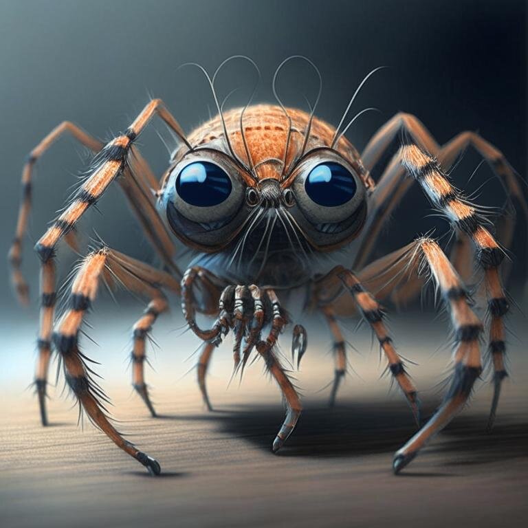 Паучок у Kandinsky 2.1 получился довольно милый