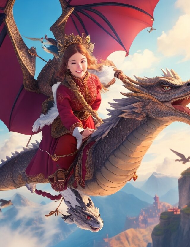 Через несколько минут змееподобный дракон прилетел к окну башни. Он сказал Анне, что поможет ей выбраться, но только если она покажет ему свое самое большое желание. Анна подумала и ответила, что она хочет узнать больше о мире и увидеть все страны. 
Дракон помог Анне спуститься по веревке, и они отправились вместе в путешествие. Дракон летел над морем и горами, показывая Анне все самые красивые и удивительные места. Она увидела туземцев в джунглях, заснеженные горы и реки, текшие в обратном направлении.