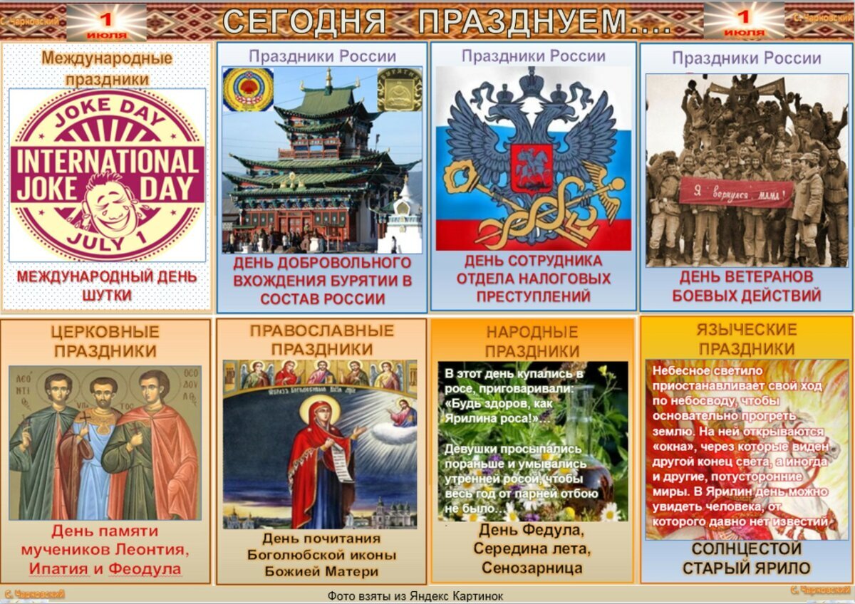 сегодня празднуем. даты праздников.