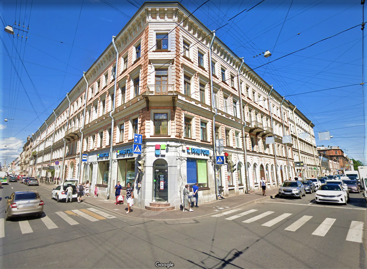 Угловой дом: Садовая, 31-Гороховая, 34 (Источник фото: карта Google)