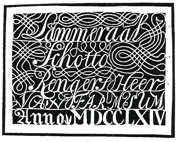 Вырезка для Ламмераала (= Ламмерт) Шотто Ренгерс. 1764 г. 