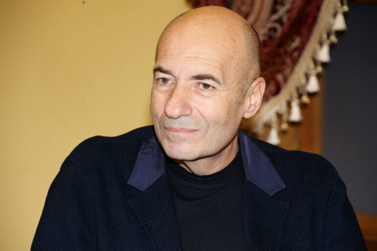    February 18, 2020. - Russia, Moscow. - News conference on Dimash Kudaibergen's upcoming concert at the Polivanov Mansion. In picture: Igor Krutoy