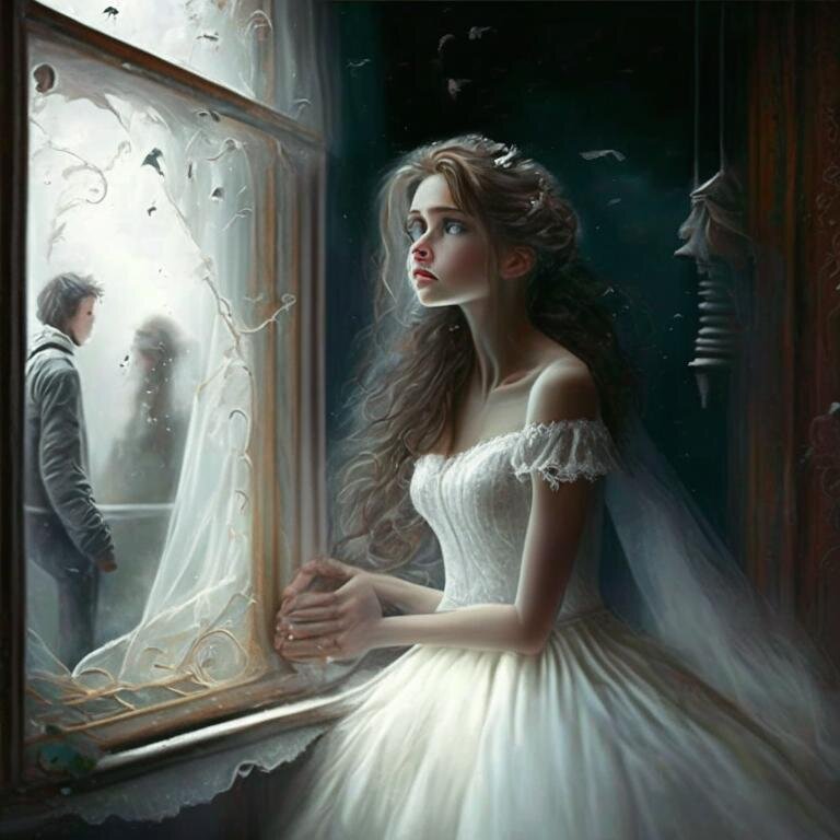 Я искала тебя во сне,                                     Звала, надрывая голос,                                    Где-же ты, милый, где?!                                          Я так долго за нас боролась.                    Каждый вечер ты снишься мне,                       Что за привычка? Не знаю.                        Прошло уже десять лет,                                        И я о тебе вспоминаю.                                       Как ты страстно целуешь меня,                    Забыв обо всем на свете,                    Вспоминаю, день изо дня,                                    О том долгожданном моменте.                        Эти строки пришли из сна,                                    В котором тебя искала,                                  Звала я тебя, звала,                                                А невеста твоя сказала:                                      "Ты виновата во всем!                                         Мы не можем быть счастливы вместе,                 Вы точно должны быть вдвоём,                        Как в том, долгожданном моменте." 
