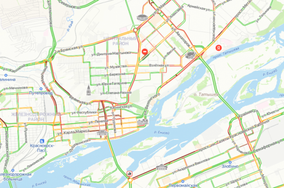 Пробки красноярск карта онлайн смотреть