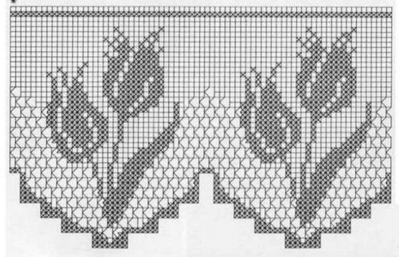 Узоры тюльпаны схемы. Узор тюльпаны филейкой. Филейное вязание тюльпаны. Тюльпаны филейное вязание крючком. Схема тюльпана филейного.